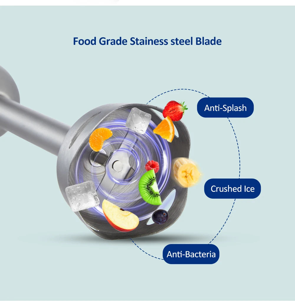Hand Stick Blender Mixer Vegetable Meat Grinder 800ml Chopper Whisk 600ml Smoothie Cup