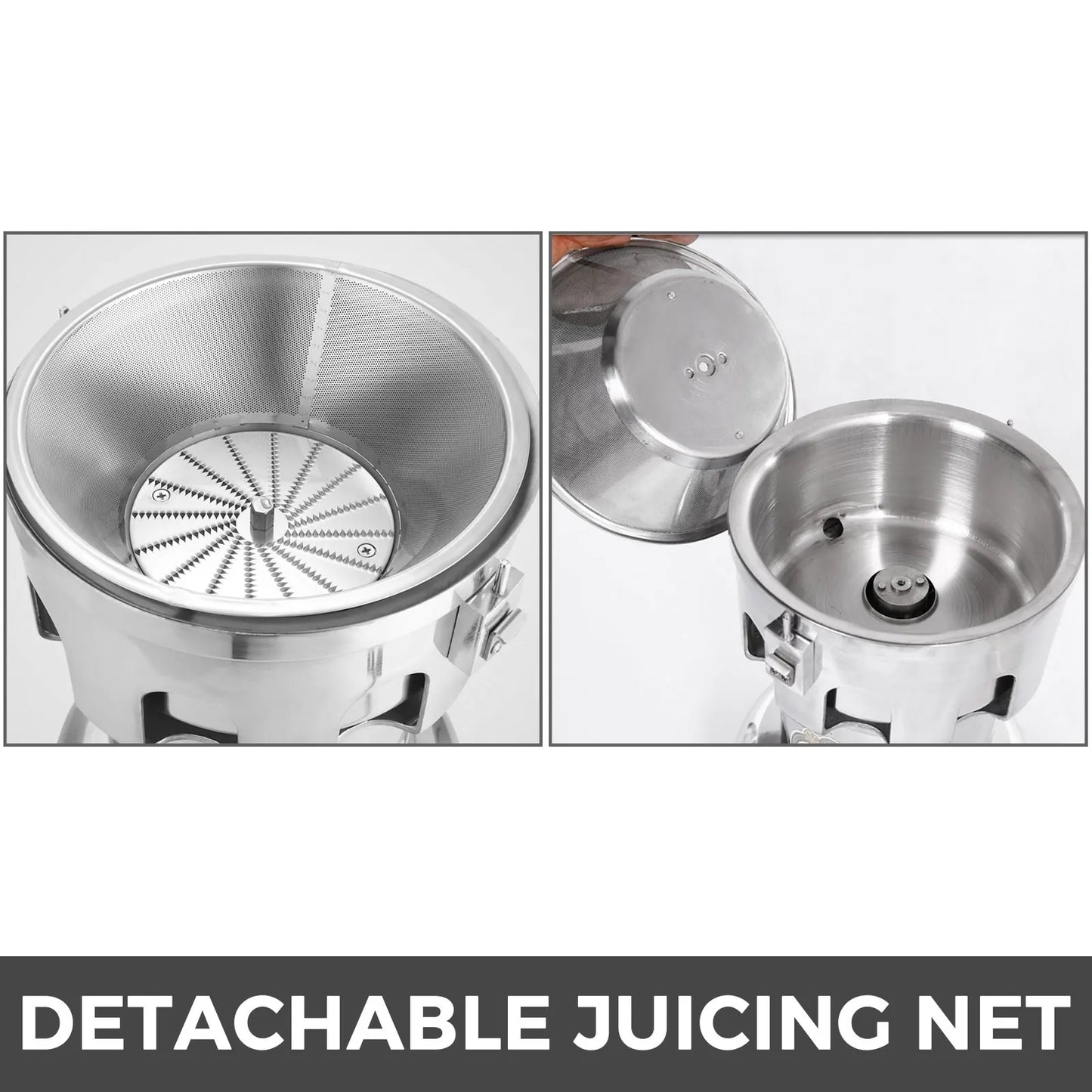 VEVOR 370W Electric Juice Extractor Stainless Steel Commercial Fresh Juice Press