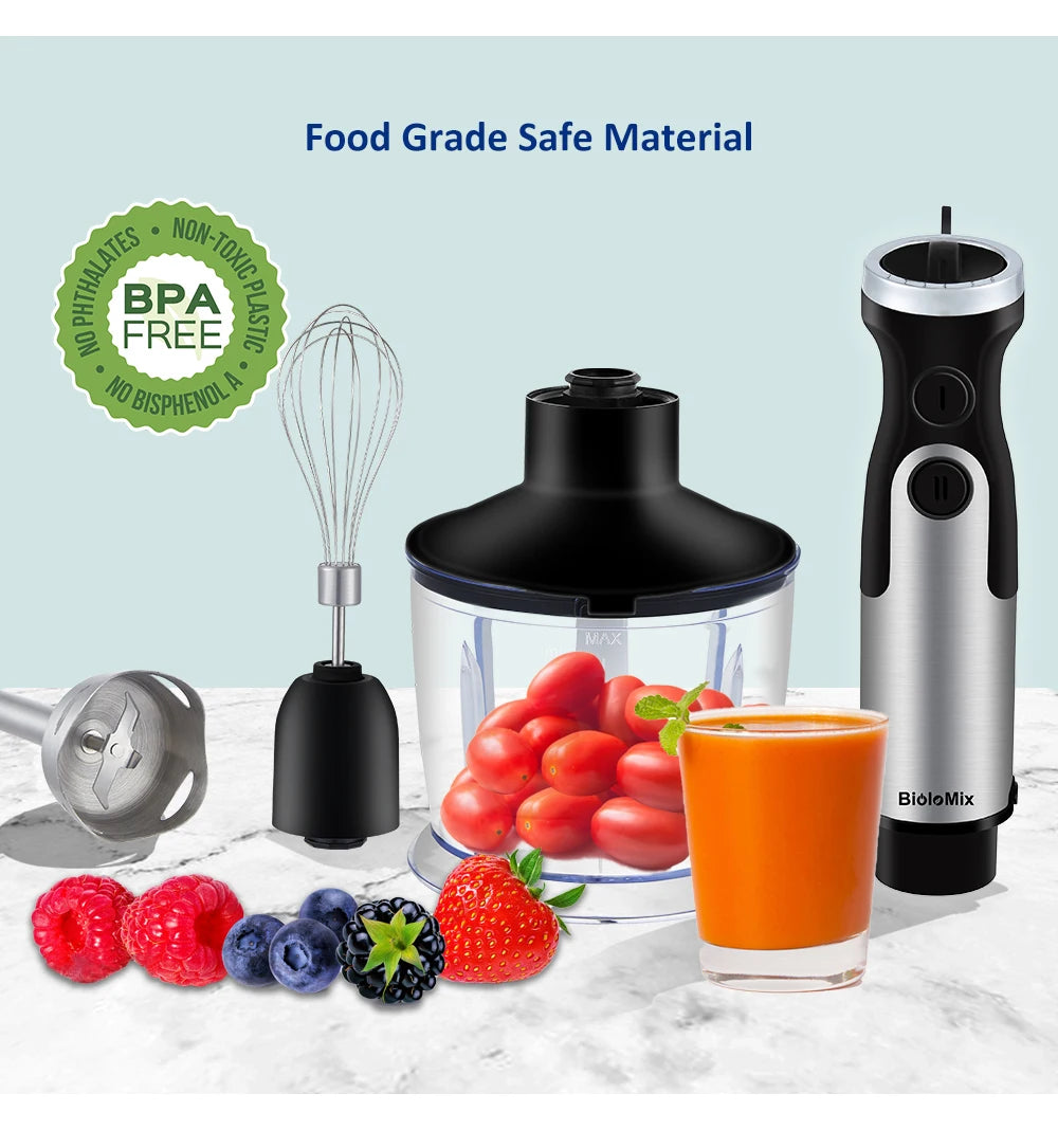 Hand Stick Blender Mixer Vegetable Meat Grinder 800ml Chopper Whisk 600ml Smoothie Cup