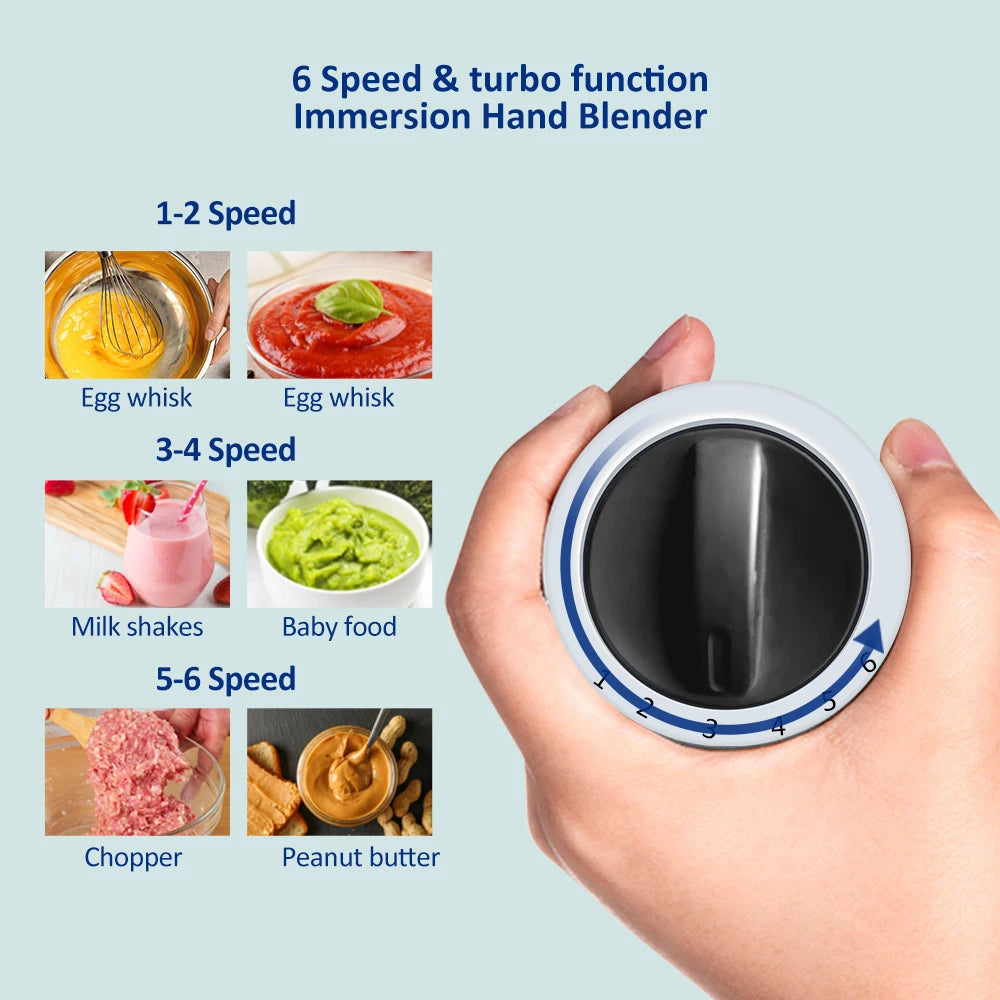 Hand Stick Blender Mixer Vegetable Meat Grinder 800ml Chopper Whisk 600ml Smoothie Cup