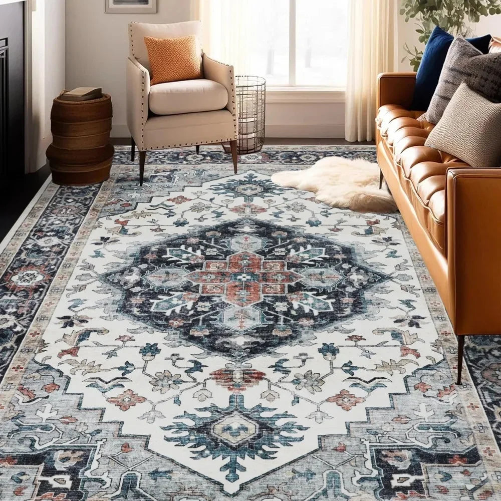 Carpeting, Design Washable Boho Area Rugs for Living Room, Bedroom, Kitchen, Soft Non-Slip
