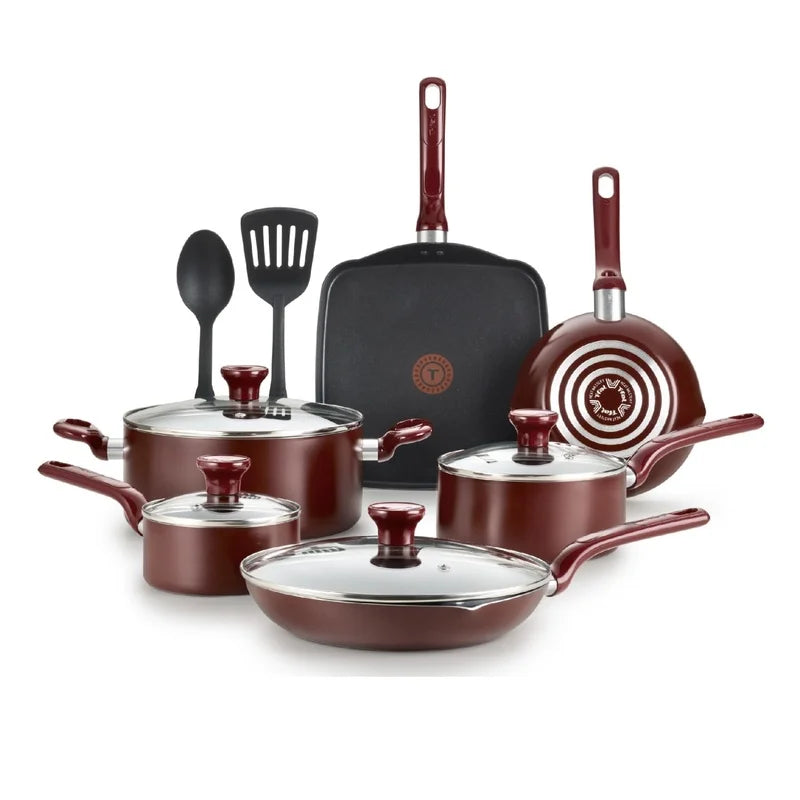 Cookware Set Pots Pans with Thermo-Spot Indicator Dishwasher Safe Vented Lids