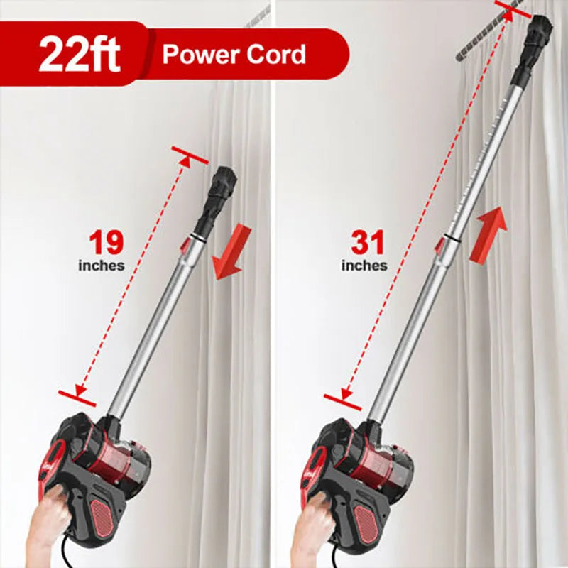 Corded vacuum cleaners 18Kpa Powerful Suction 600W Motor 4 in 1 stick Handheld vacuum cleaner for Home Pet Hair Carpet