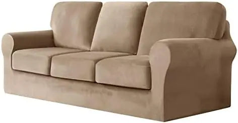 7 Piece Stretch Velvet Ektorp Sofa Covers, for 1 Base Cover, 3 Cushion Couch Cover and 3 Backrest Cover, for Living Room