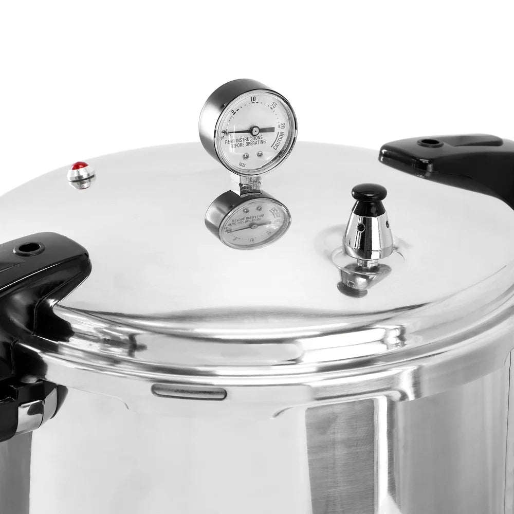 Gas Stove Safe Pressure Gauge Locking Lid Steamer Grid Canning Kitchen