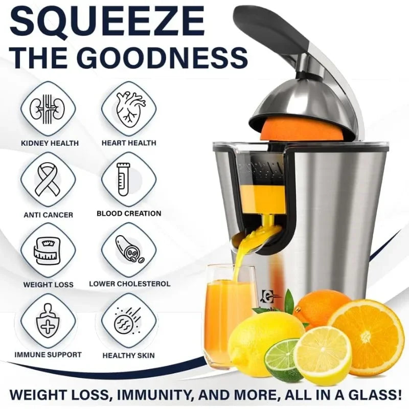 Premium Electric Orange Juicer | Stainless Steel Citrus Squeezer With New Ultra-Powerful Motor
