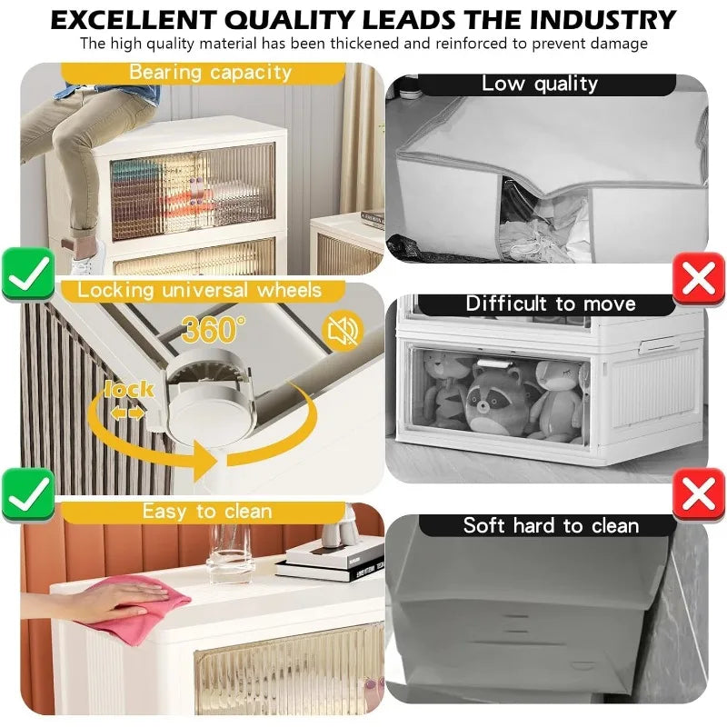 Clear Storage Bins with Lids Stackable Storage