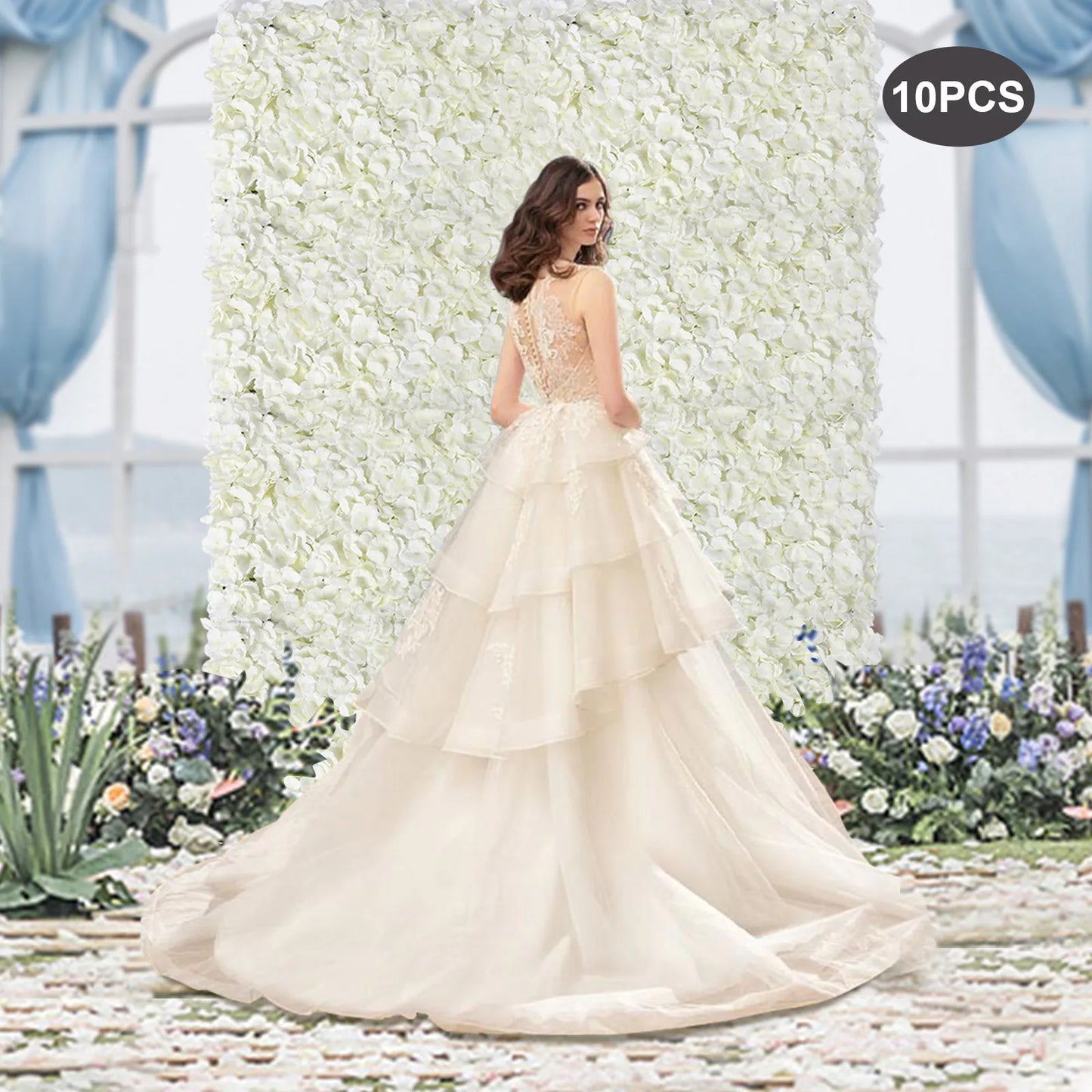 white Flower Backdrop Wall for Home for Wedding Christmas Festival Photo Backdrop Decor