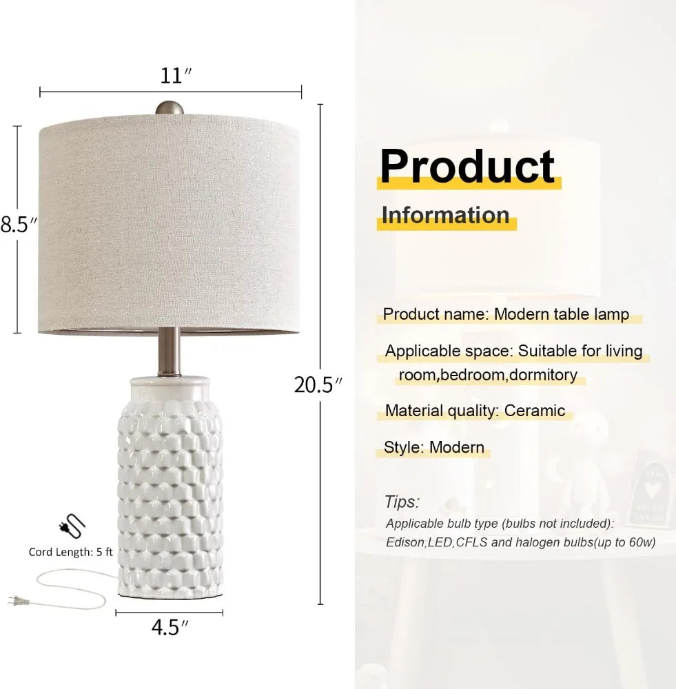Bedroom Decor Farmhouse Table Lamp for Living Room Office Dorm
