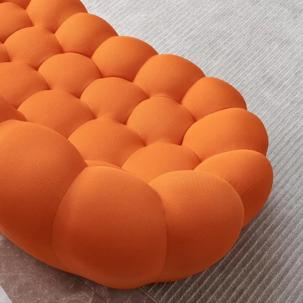 Modern Loveseat Sofa, Upholstered Comfy, Modern 2 Seater Bubble Sofa with 3D Honeycomb Shape
