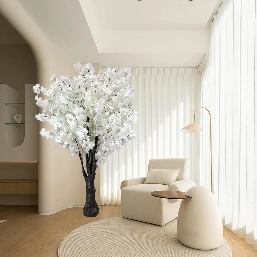 White Artificial Cherry Blossom Trees Faux Cherry Blossom Tree White Tree for Office HomeOutdoor Decor