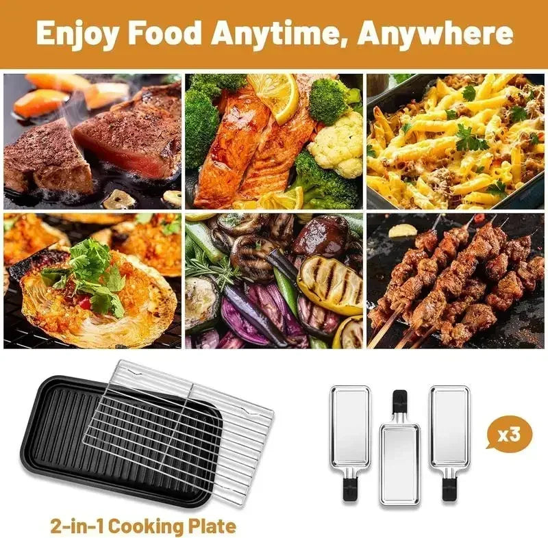 Pokomo Smokeless Indoor Grill Mother's Day, Non-Stick Cooking Removable Plate,