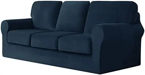 7 Piece Stretch Velvet Ektorp Sofa Covers, for 1 Base Cover, 3 Cushion Couch Cover and 3 Backrest Cover, for Living Room