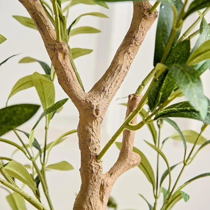 Faux Olive Trees in Pot, Fake Silk Plant with Dried Moss for Indoor Outdoor Home Office