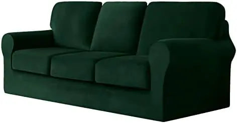 7 Piece Stretch Velvet Ektorp Sofa Covers, for 1 Base Cover, 3 Cushion Couch Cover and 3 Backrest Cover, for Living Room