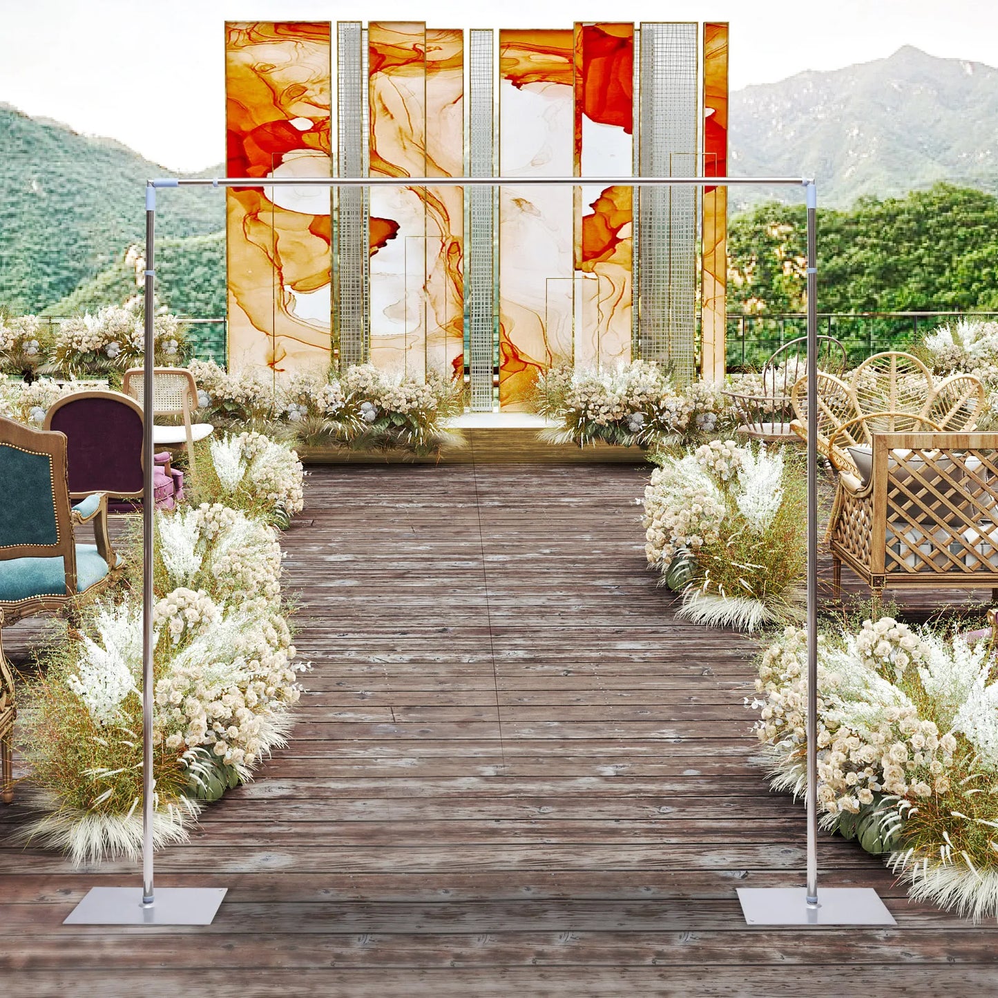 Metal Wedding Arch Backdrop Stand Flower Decoration Home and Garden