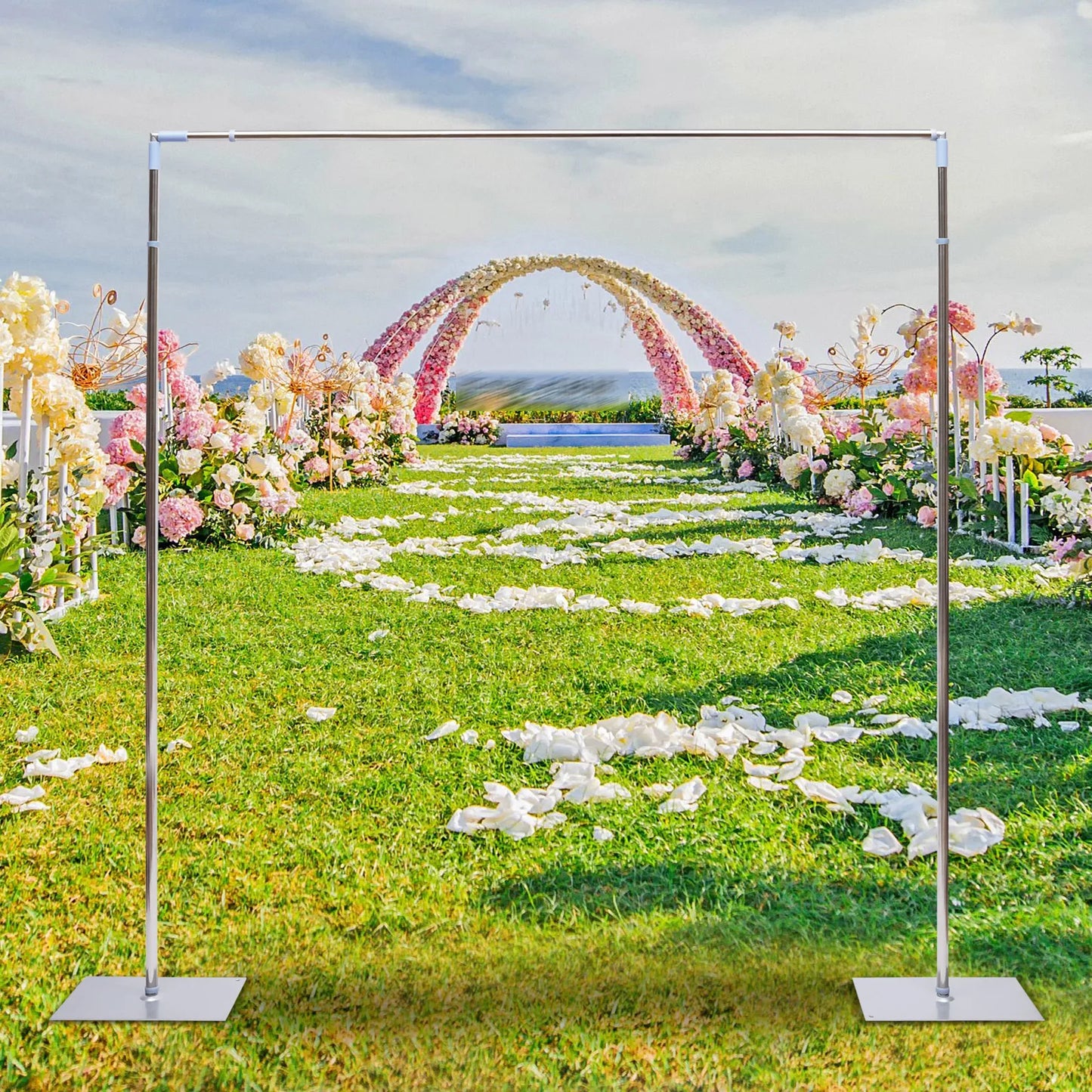 Metal Wedding Arch Backdrop Stand Flower Decoration Home and Garden