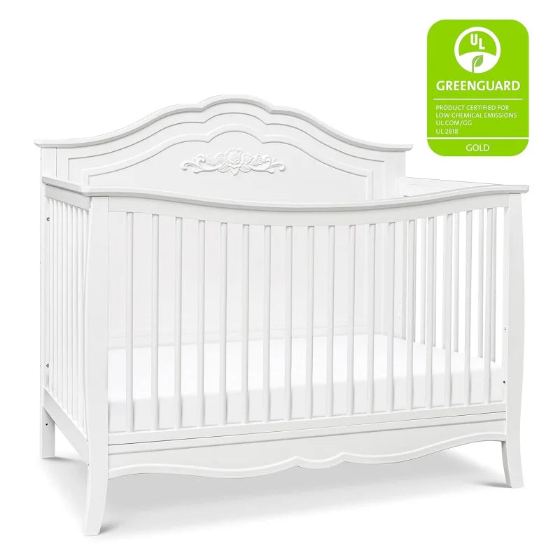 Fiona 4-in-1 Convertible Crib in White, Greenguard Gold Certified 52Lx8W x36.5H
