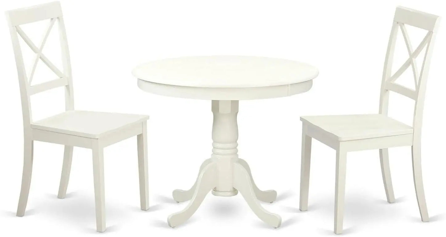 5 Piece Dinette Set for 4 Includes a Round Kitchen Table with Pedestal and 4 Dinings Chairs, Dining Room Sets