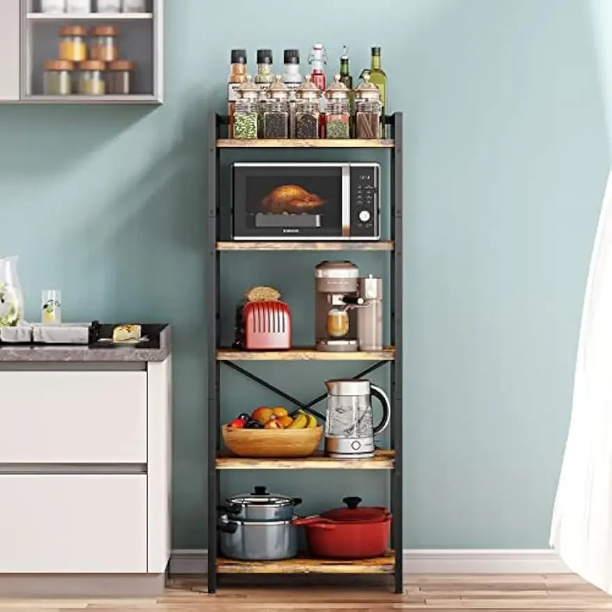 5-Tier Microwave Stand Oven Shelf with Storage Kitchen Dining Room