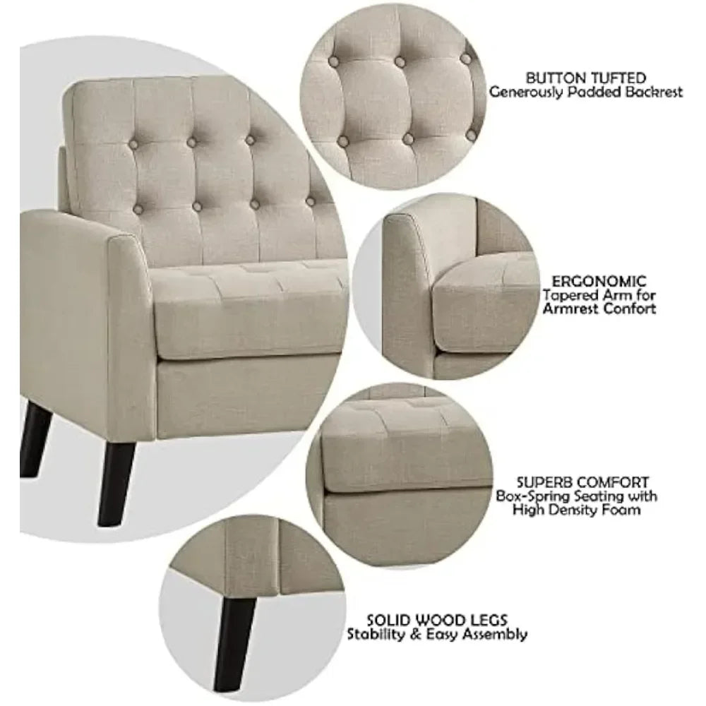 Furniture Sofa in a Box Small Area Couches for Living Room, Standard, Beige , loveseat sofa