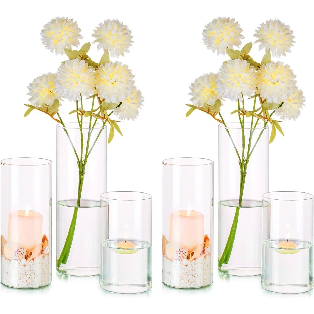 Flower Vase Glass Cylinder Vases Wedding Table Decoration Home
