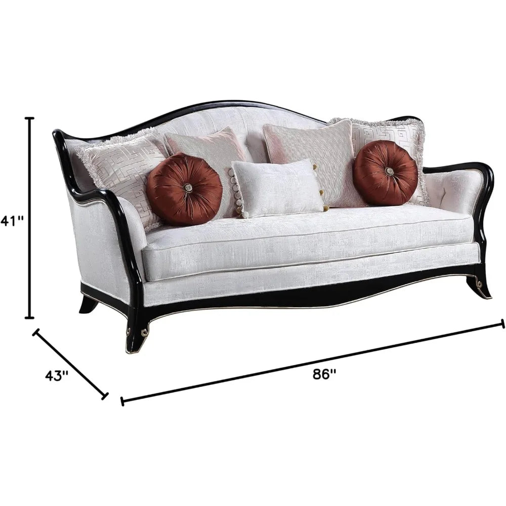 Upholstered Sofa ,Sofa With 7 Pillows In Beige sofa set living room furniture