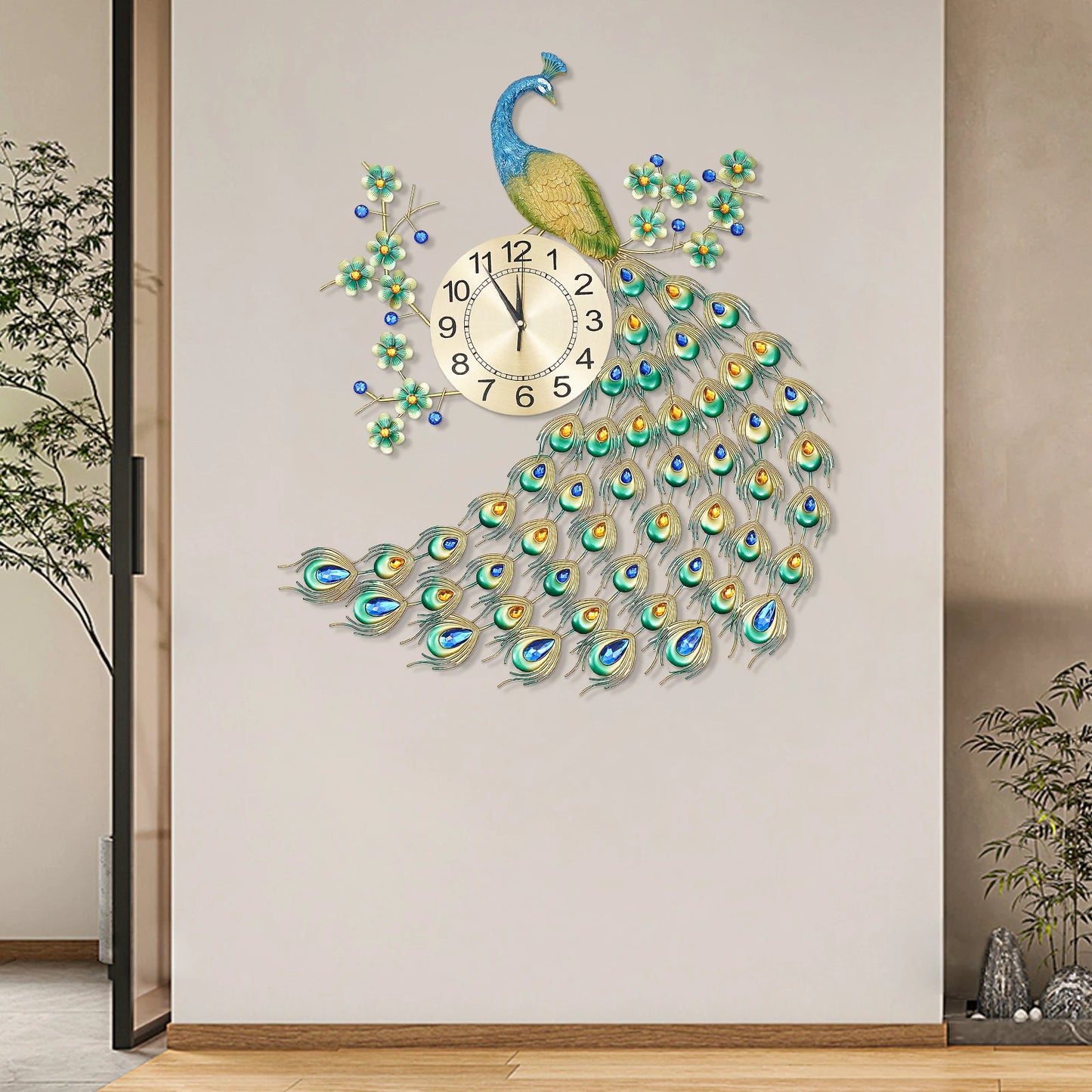 Wall Clock 3D Metal Large Watch Living Room Decor Living Room