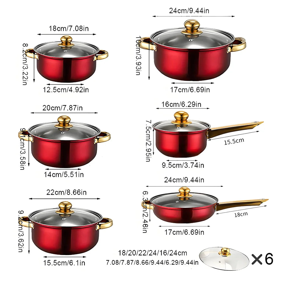 Cookware Set Non-Stick Pan Stock Soup Pots Casseroles Cooking Pot Kitchen Utensils Cooking Tool