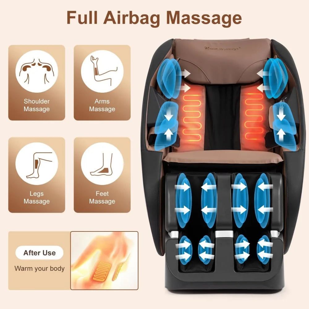 Shiatsu Massage Chairs Full Body and Recliner Zero Gravity Massage Chair Electric with Built-in Heart Foot Roller Air Massage