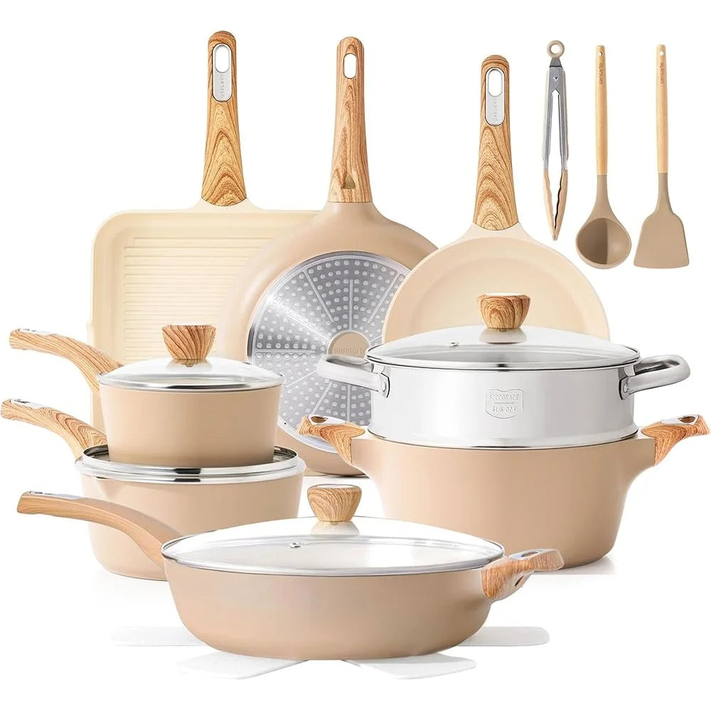 Nonstick Cookware Set Induction Pots Pans Healthy Kitchen Cookware