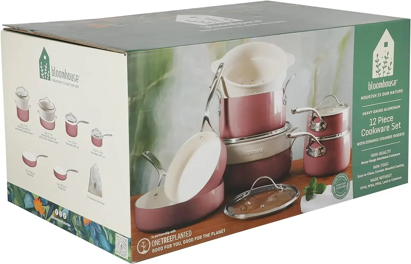 Cookware Set with Aluminum Pots and Pans, Set, Non-Toxic Ceramic Non-stick, Opren's Favorite Things, 12 PCs