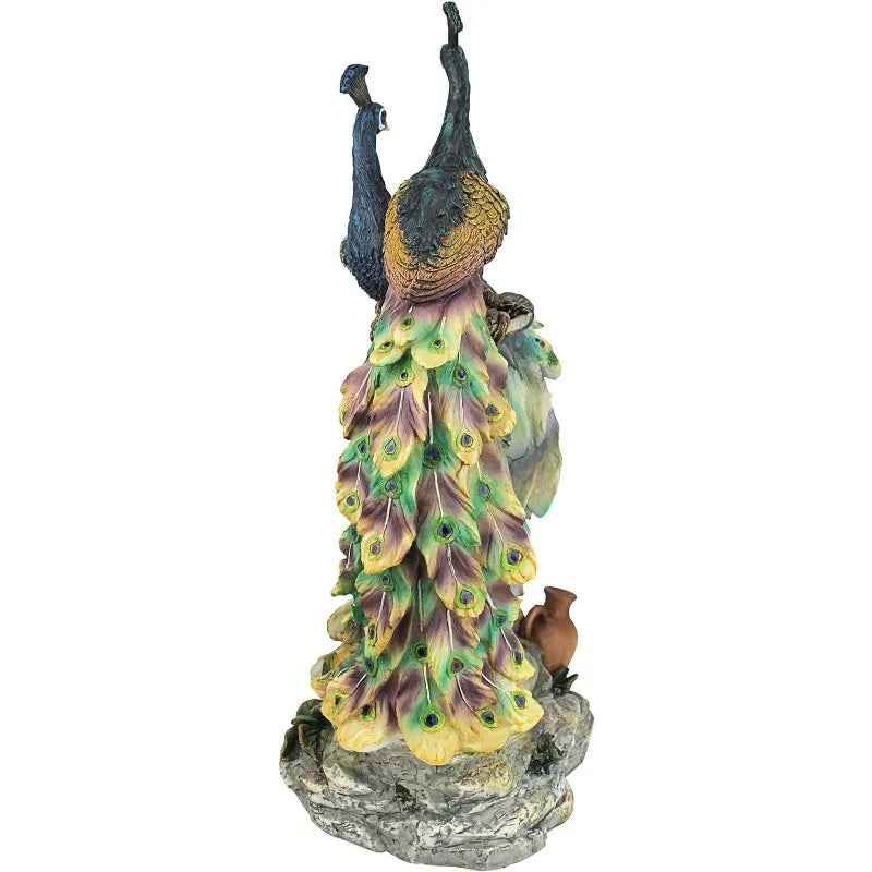 Toscano Peacocks in Paradise Statue Home Decor Living Room Decoration