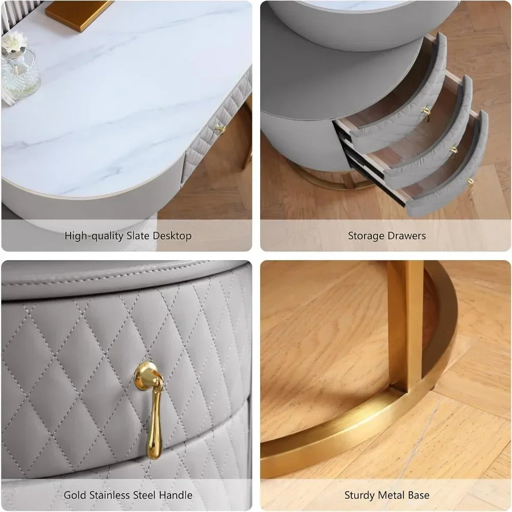 Drawer Table with Mirror Makeup with Drawers & Vanity Stool 5Drawers Vanity Desk