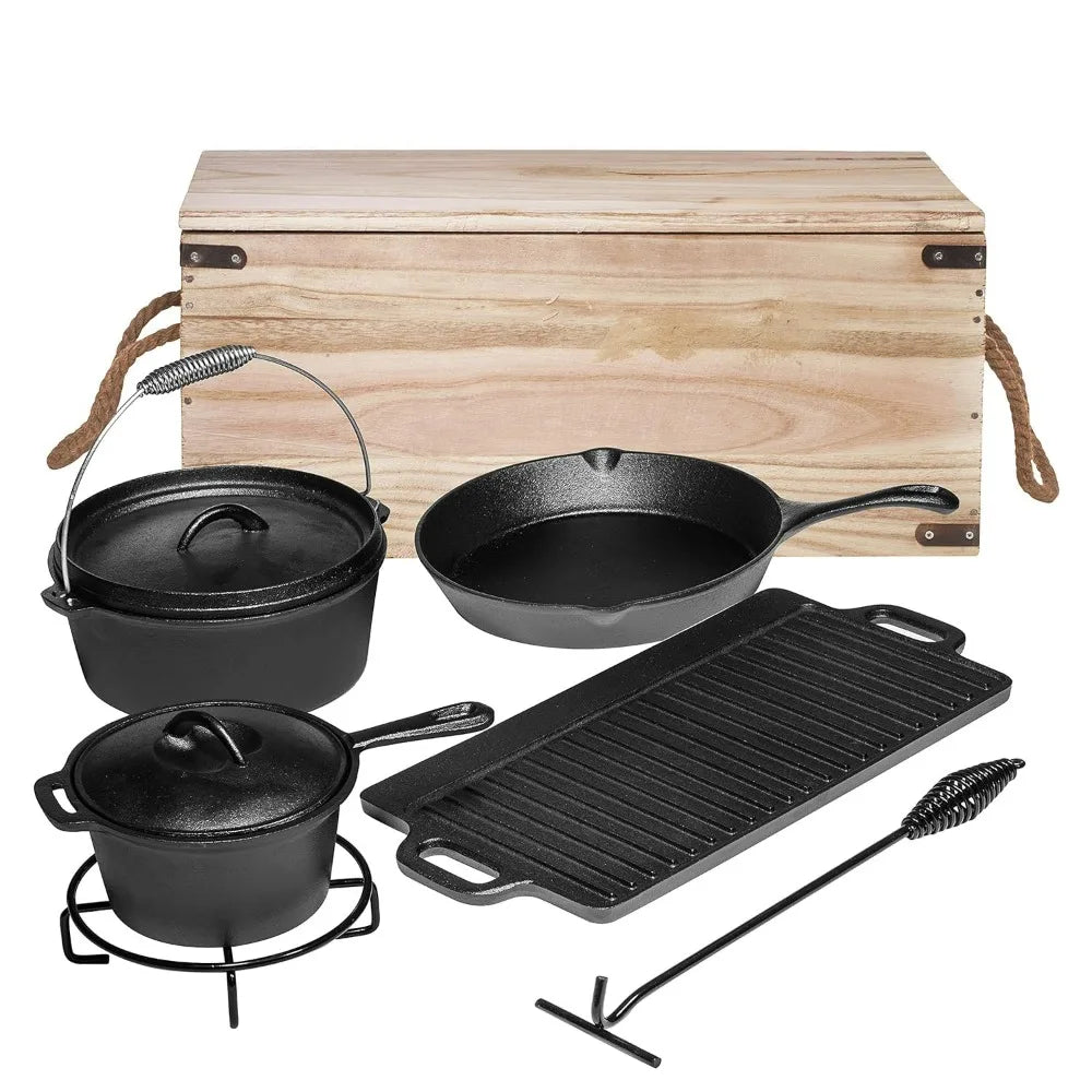 Pre Seasoned Cast Iron Pots And Pans Dutch Oven With Lids For Outdoor Come fire.
