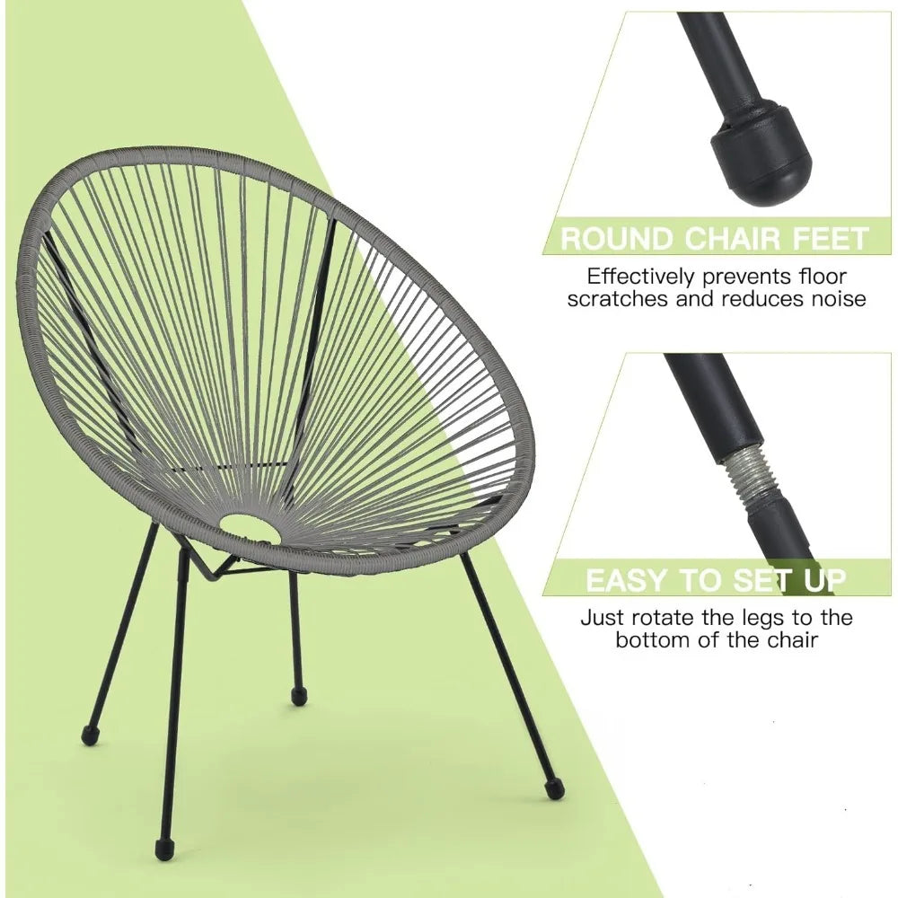 Wicker Bar Set with Pillow and Glass Tabletop, Outdoor Rattan Reception Set, Terrace Chair, All-weather, 3-Piece