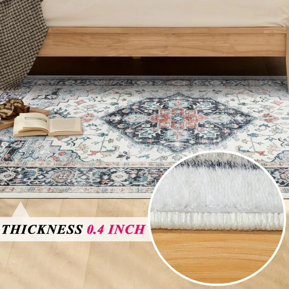 Carpeting, Design Washable Boho Area Rugs for Living Room, Bedroom, Kitchen, Soft Non-Slip