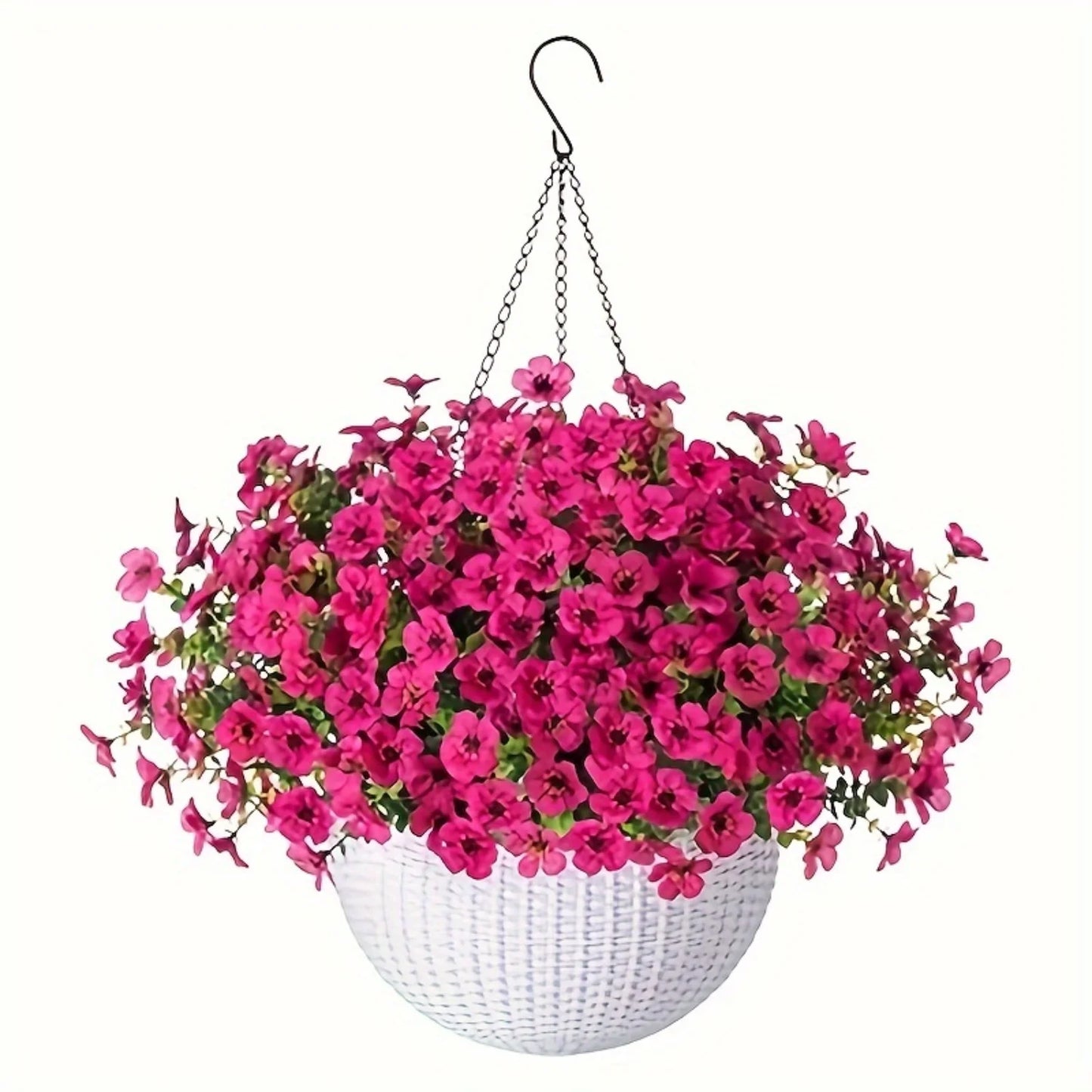 Fake Hanging Flowers With Basket -Artificial Flowers, Outdoor/Indoor Patio Lawn Decor,