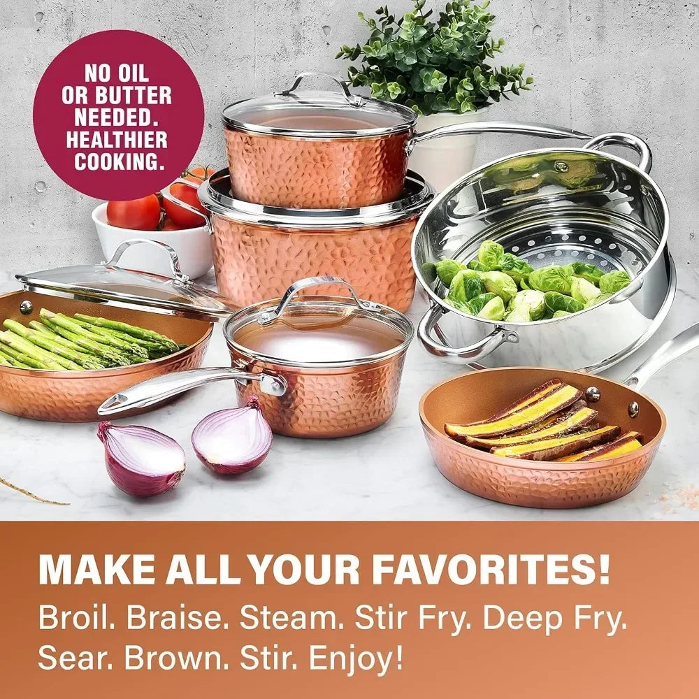 Non Stick Cookware Set, Kitchen Cookware Sets, Ceramic Set with Non Toxic