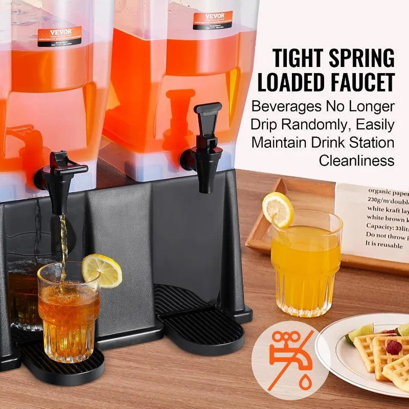 Dispensers for Parties, with Stand Spigot Lid, Iced Tea Lemonade Juice Water Dispenser
