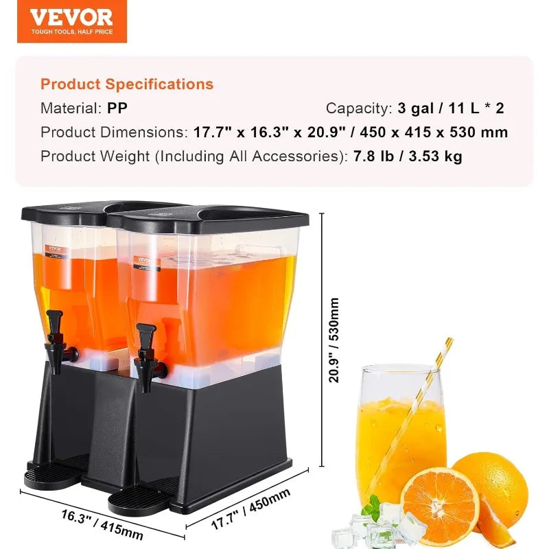 Dispensers for Parties, with Stand Spigot Lid, Iced Tea Lemonade Juice Water Dispenser