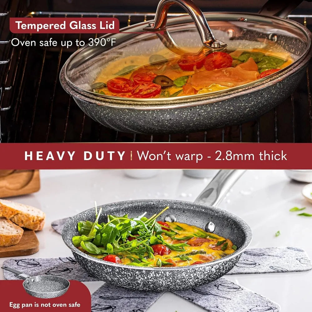 Pots And Pans Set Non Stick - Induction Compatible Kitchen Cookware Sets