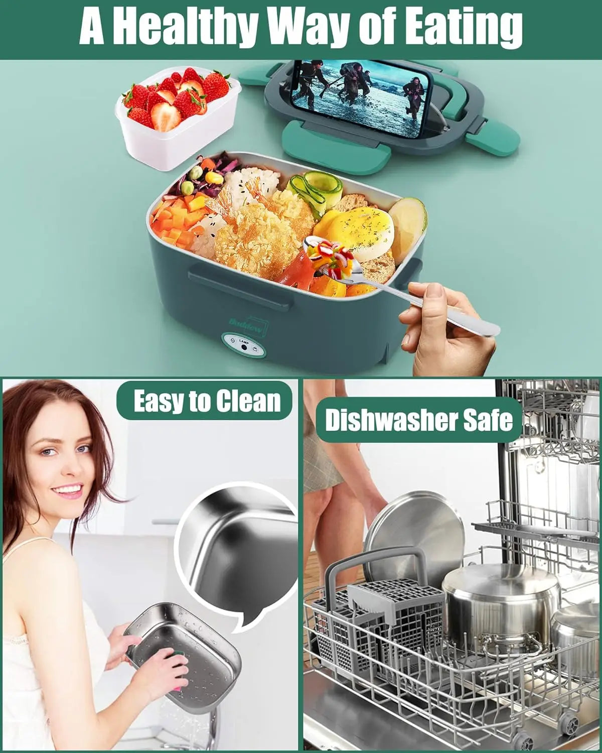Budded Electric Lunch Box 80W Food Heater for Adults,