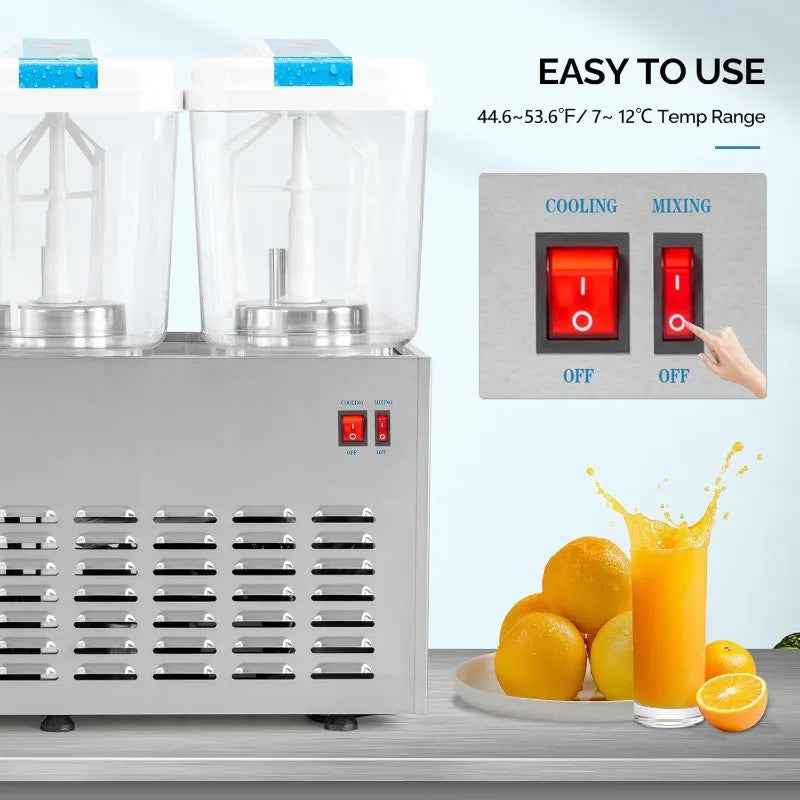 ROVSUN 14.4 Gal/54L Commercial Beverage Dispenser, Stainless Steel with Thermostat Controller for Home Restaurant Bar Party