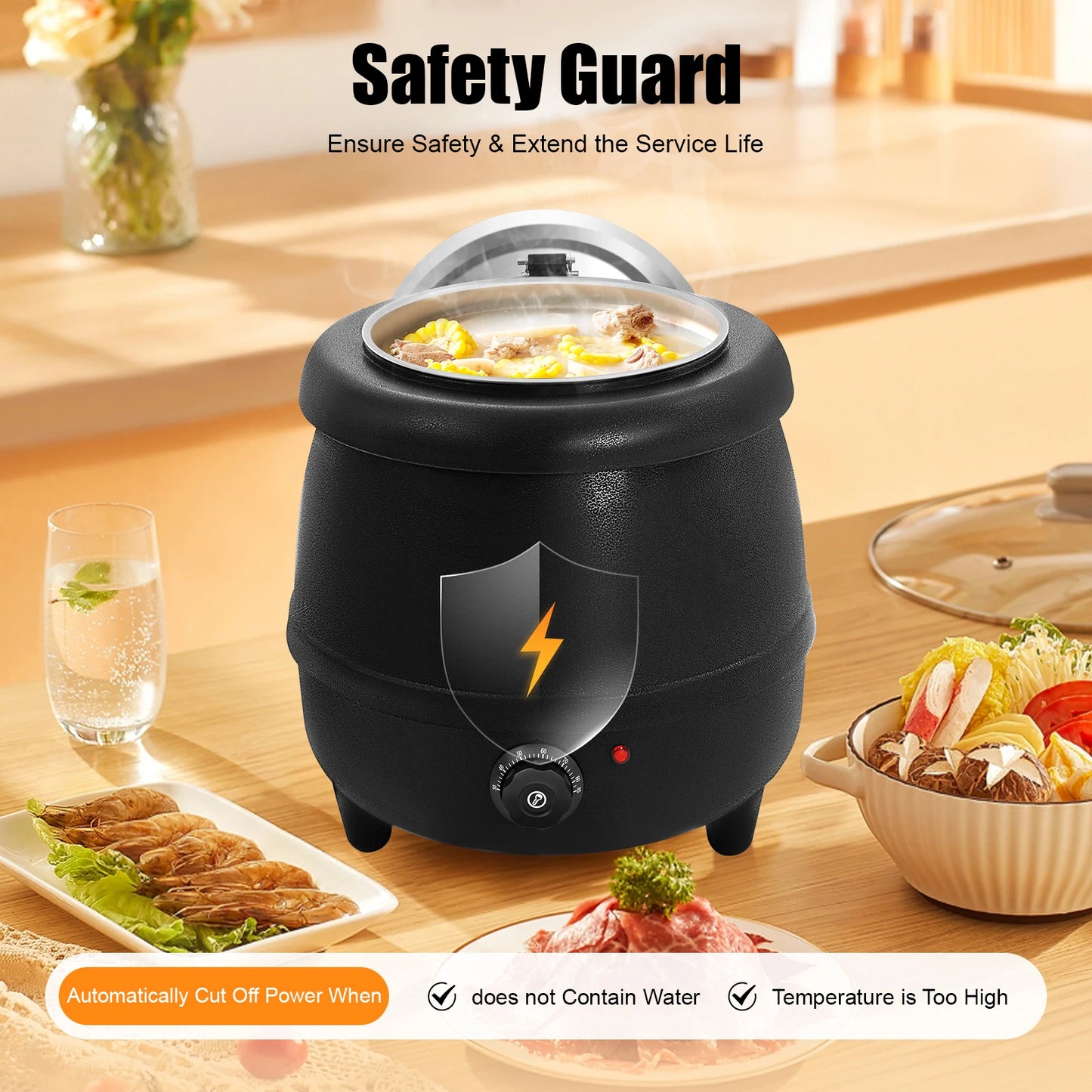 Adjustment, New Commercial 10 Liter Electric Soup Kettle Warmer Restaurant Stock Pot