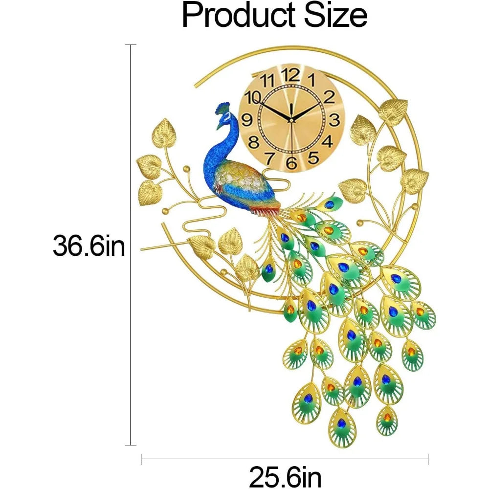 Wall Decororation Silent Art Digital Wall Clock With Metal Design No Ticking for Living Room Decoration