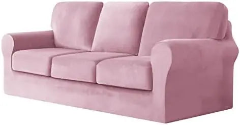 7 Piece Stretch Velvet Ektorp Sofa Covers, for 1 Base Cover, 3 Cushion Couch Cover and 3 Backrest Cover, for Living Room