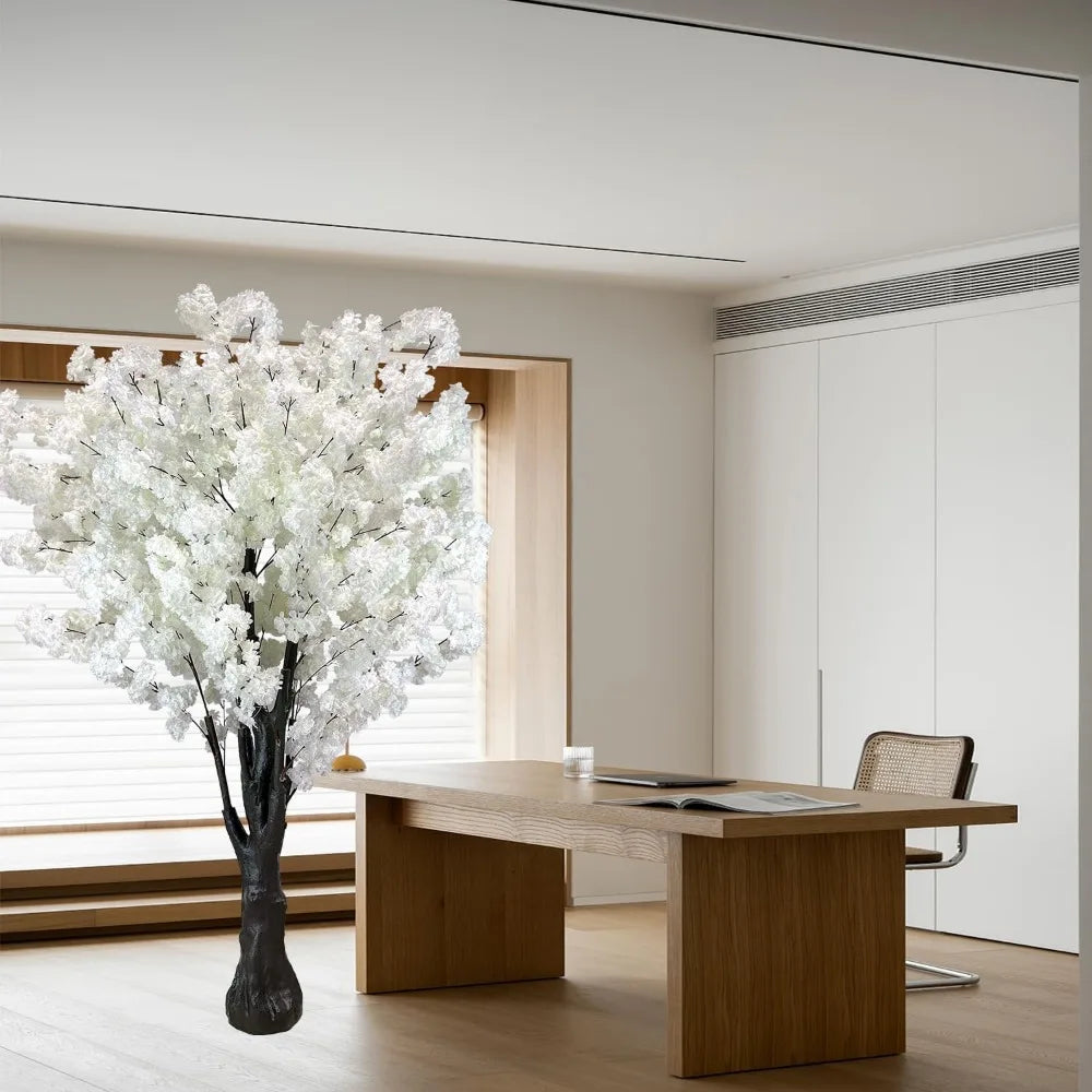 White Artificial Cherry Blossom Trees Faux Cherry Blossom Tree White Tree for Office HomeOutdoor Decor