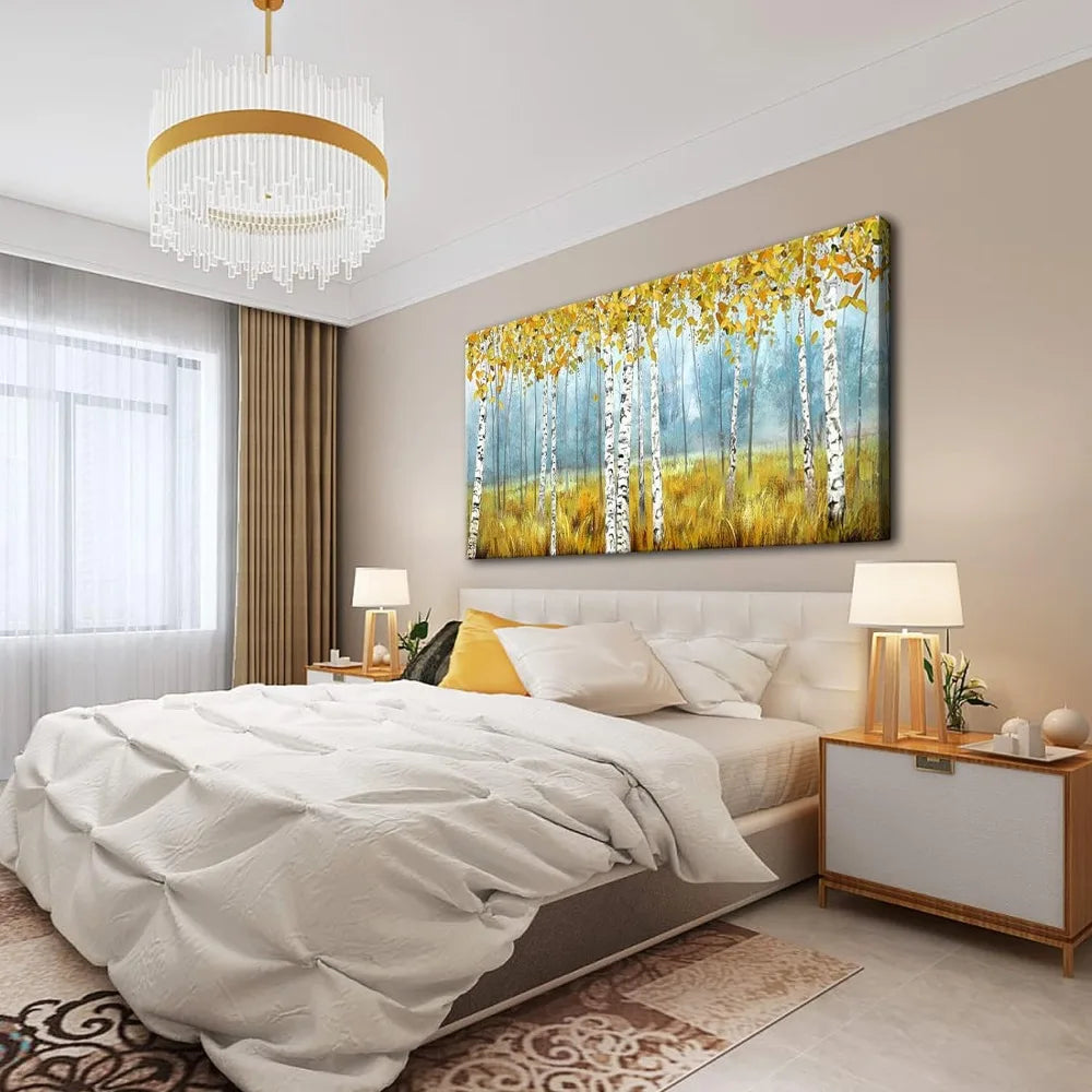 Wall Decororation Living Room Canvas Birch Painting Canvas Decorative Paintings Bedroom