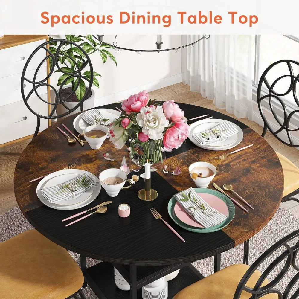 storage rack and metal legs (table only), black country brown